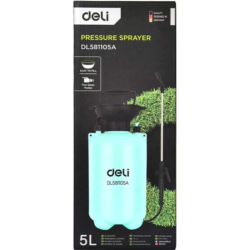 Опрыскиватель Deli GS EDL581105A, помповый, 5 л, голубой, черный