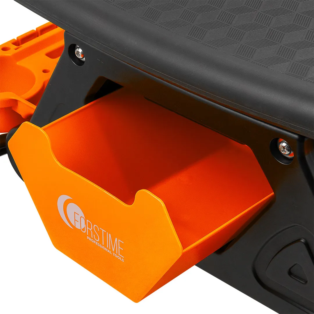 Стул пластиковый передвижной с выдвижным ящиком и пластиковыми ложементами г/п 130 кг FORSTIME FT-F-TRH6800