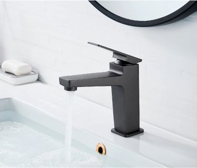 Смеситель для умывальника, раковины, латунный, графит L1078U Ledeme