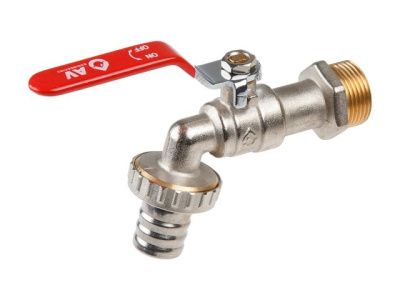 Кран водоразборный настенный со штуцером 3/4'' никелир. AV Engineering AVE166034