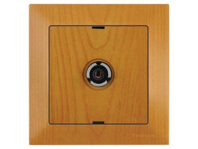 Розетка телевиз. 1-ая, скрытая, с/з, 11dB, переходная, дуб, DARIA, Mutlusan 21201700158