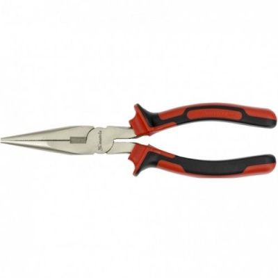 Длинногубцы прямые Nickel 180 мм, никелированные, двухкомпонентные рукоятки MATRIX 17166