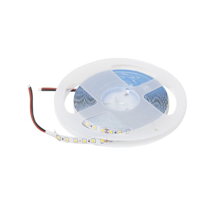 Лента светодиодная 9,6W/m, 24V, 8мм, 2835, 120 д/м, IP20, нейтральный белый, 4000K, CRI>80, 1100 Lm, 20м, AKS 115305