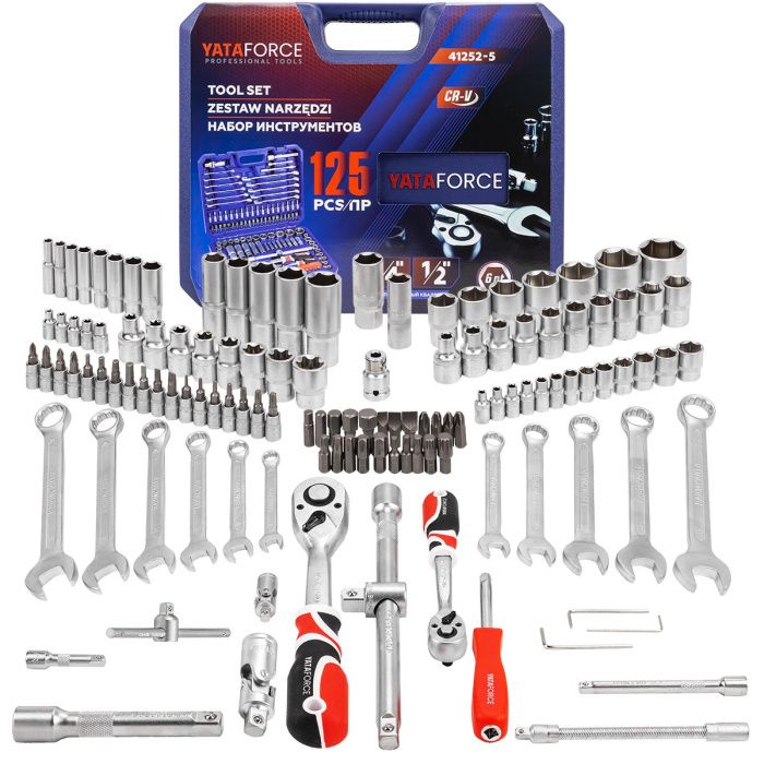 Набор инструментов 125 пр. 1/4''&1/2'' 6-гр YATAFORCE YF-41252-5