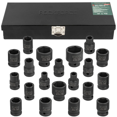 Набор ударных головок 8-24, 27, 30, 32 мм 1/2'' 6-гр 20 пр RockForce RF-4203-5MPB