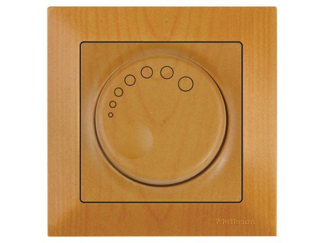 Выключатель поворотный, диммер, скрытый, винт. зажим, 600Вт, дуб, DARIA, 220VAC, 60 - 600VA, 50 Hz, IP20, Mutlusan 21204400258