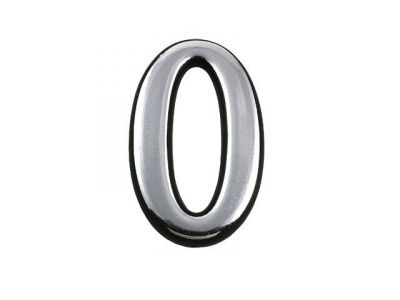Цифра дверная АЛЛЮР пластик "0" хром УЗК 5087