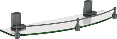 Полка в ванную, сталь + стекло, графит Ledeme L30307U