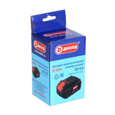 Батарея аккумуляторная универсальная, 20 В., 4,0 А*ч, ЛИ-02С (семейка_1) 20/4.0 ДИОЛД 90022018