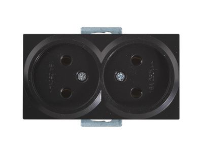 Розетка 2-ая, скрытая, б/з, керамика черная, RITA Mutlusan 2200 201 0284