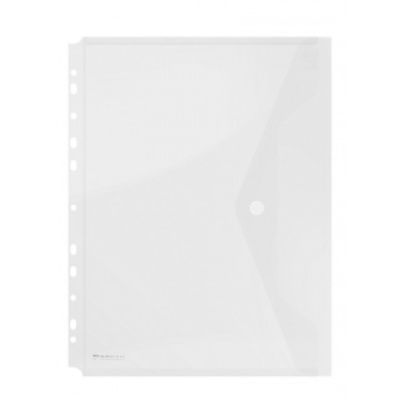 Папка конверт на кнопке "Donau", прозрачный, А4