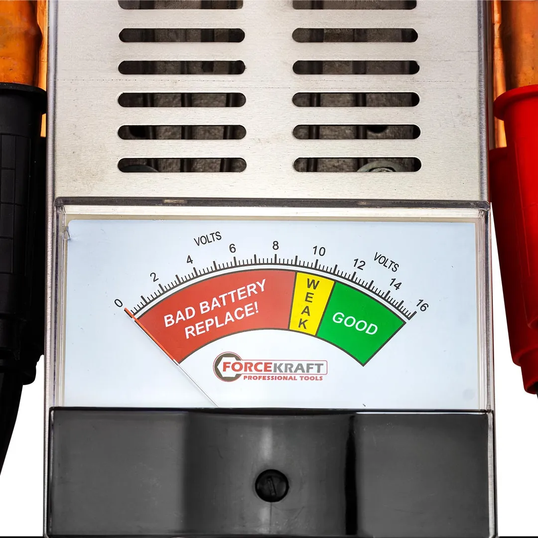 Тестер аккумуляторных батарей аналоговый 6V-12V, 100А ForceKraft FK-8310