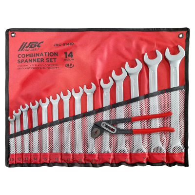 Набор комбинированных ключей 10-32 мм, пассатижи переставные 14 пр JBC JBC-5141P+1