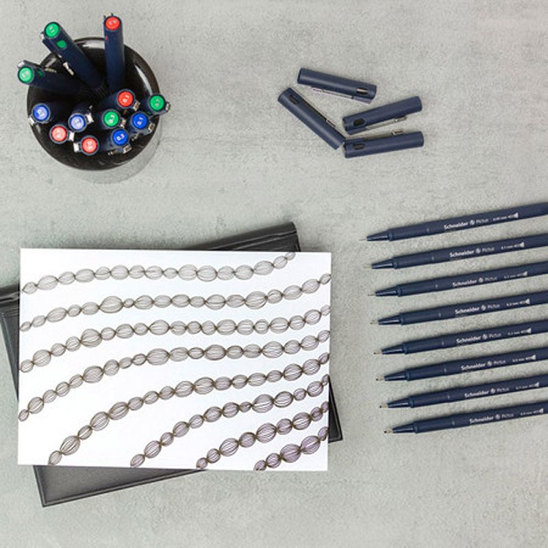 Ручка капиллярная "Schneider Fineliner Pictus", 0.05 мм, черный