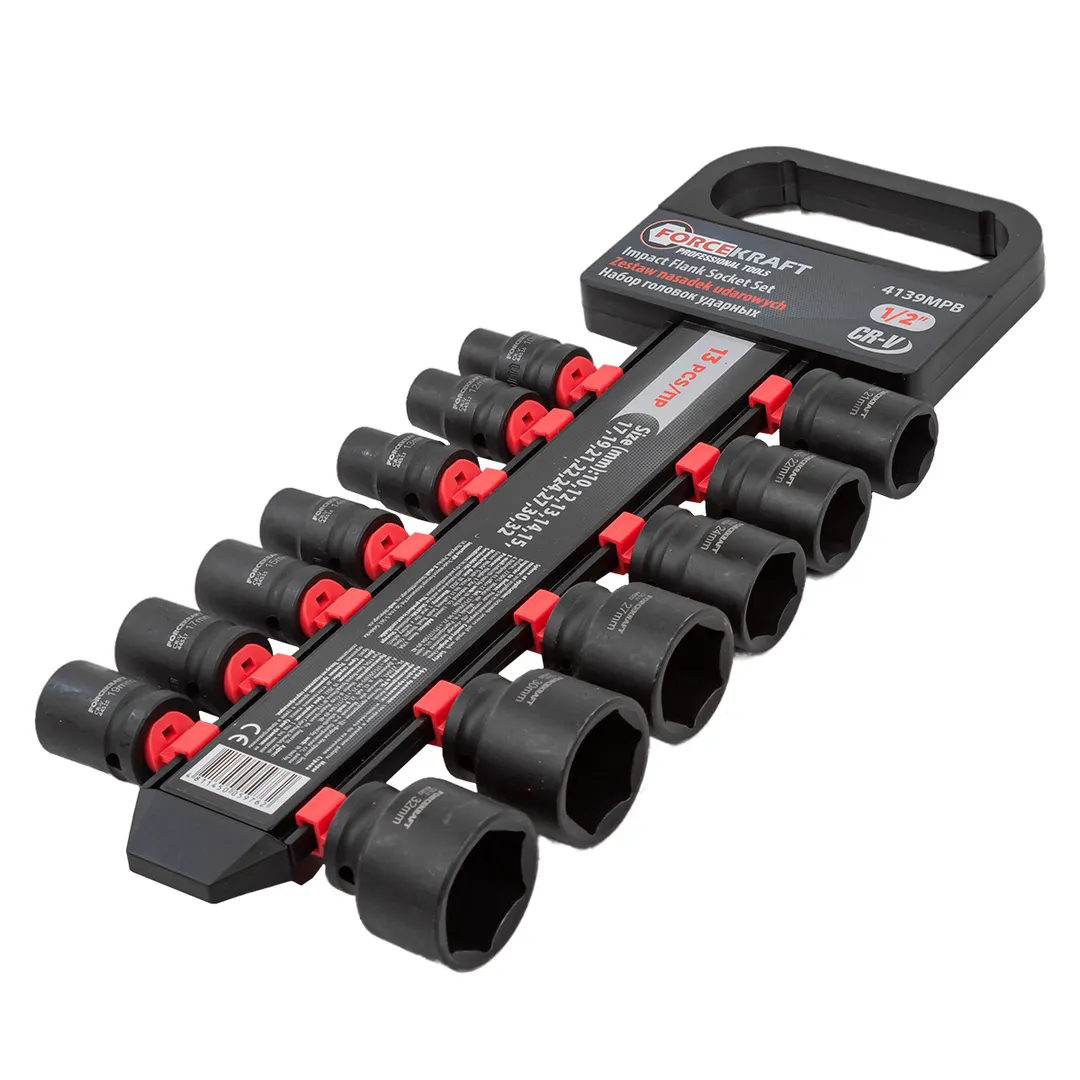 Набор головок ударных 10-32 мм 13 пр 1/2'' 6-гр ForceKraft FK-4139MPB