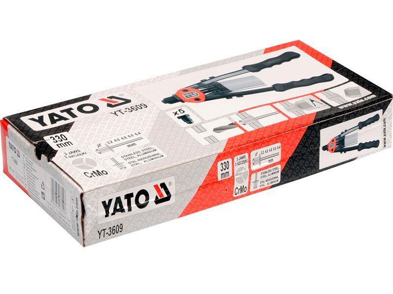 Заклепочник двуручный 3,2-6,4 мм L330 мм Yato YT-3609
