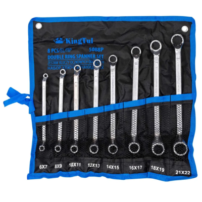 Набор накидных ключей, отогнутых на 75° 6х7-21х22 мм 8 пр KINGTUL KT-5088P