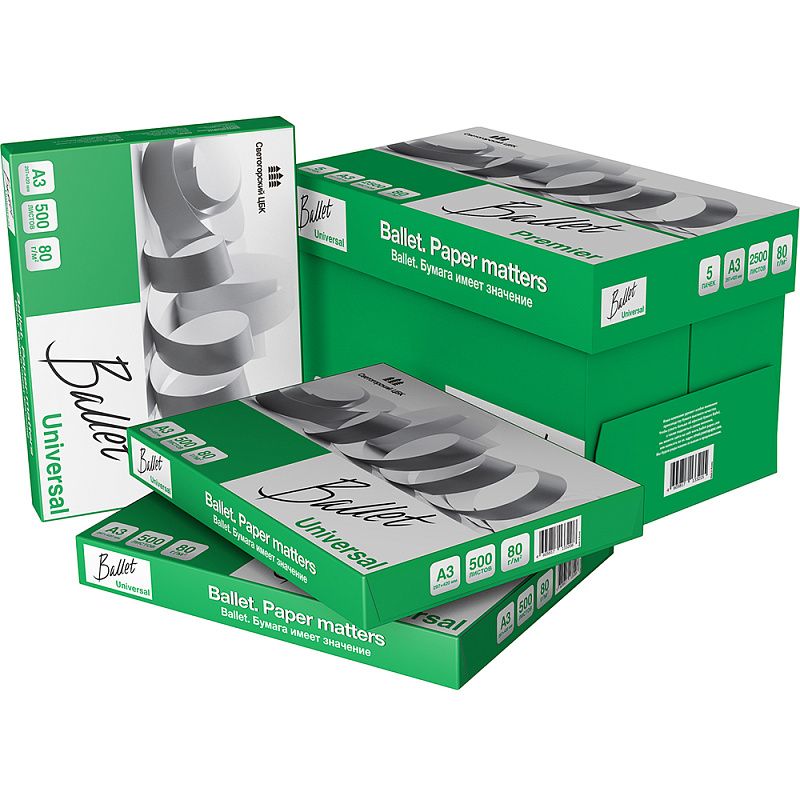 Бумага "Ballet Universal", А3, 500 листов, 80 г/м2
