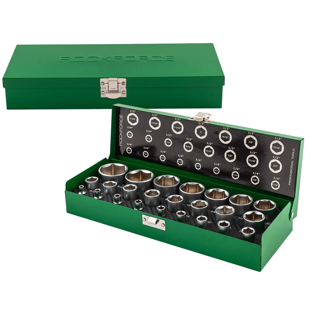 Набор дюймовых головок 1/4''&1/2'' 25 пр RockForce RF-50121I