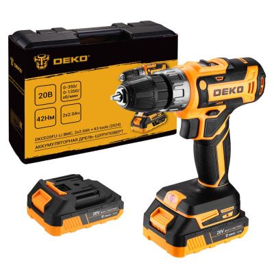 Дрель-шуруповерт аккумуляторная DKCD20FU-Li SET 63-2 DEKO 063-4093