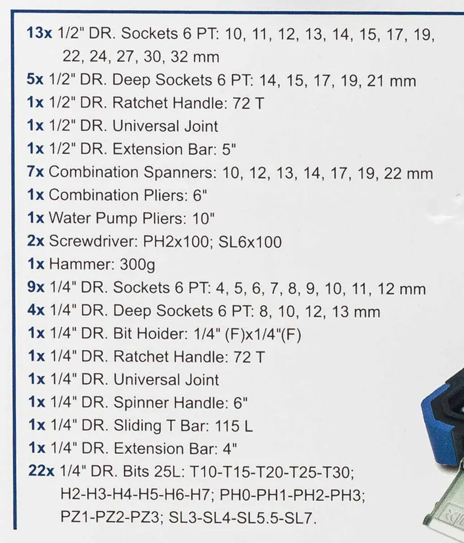 Набор инструментов 74 пр 1/4''&1/2'' 6-гр Scheppach Sch-4742-5