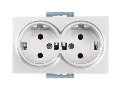 Розетка 2-ая, скрытая,с/з, керамика белая, DARIA, Mutlusan 2100 200 0201