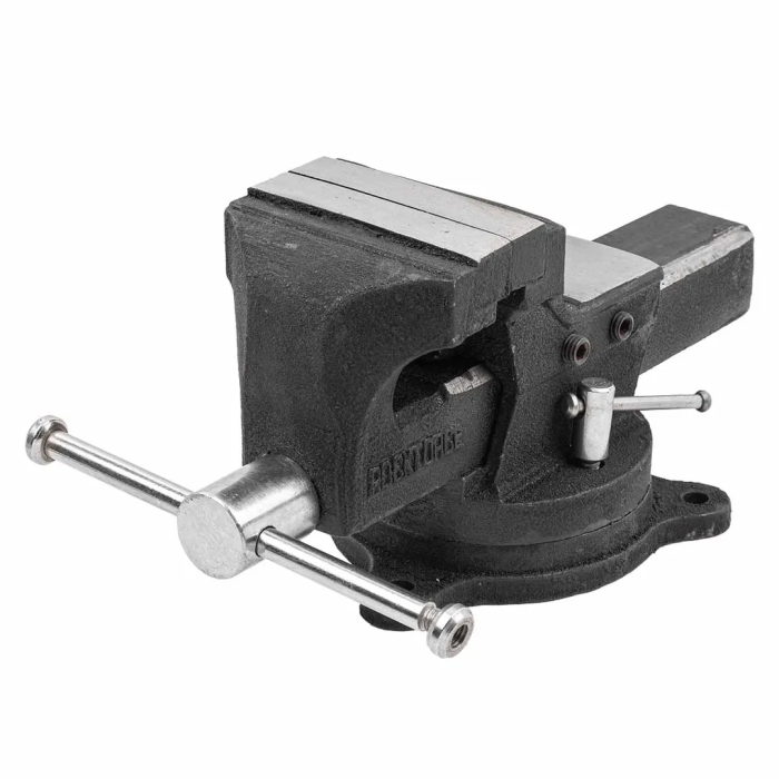 Тиски стальные поворотные с наковальней и съемными губками+захват для труб+захват для труб 125 мм RockForce RF-6540605