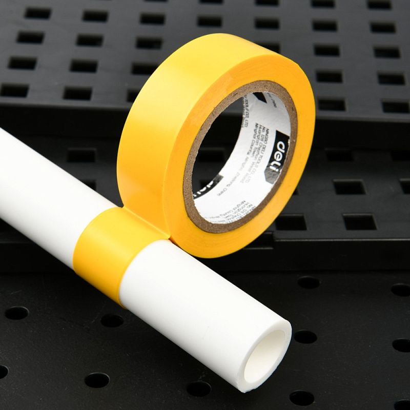 Изолента ПВХ "Deli",130 мкм, желтый
