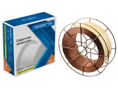 Проволока сварочная омедненная ER 70S-6, Ø1 мм, катушка BS300 15 кг Solaris WM-ER70S6-10S15