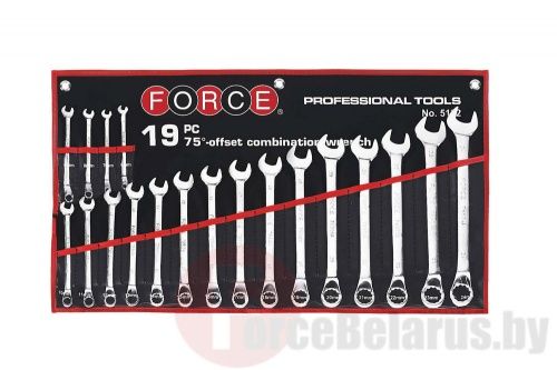 Набор комбинированных ключей отогнутых на 75° 6-24 мм 19 пр. Force 5192
