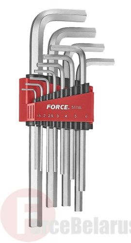 Набор 6-гр. ключей Force 5116L длинных (1.5-12 мм) 11 пр.
