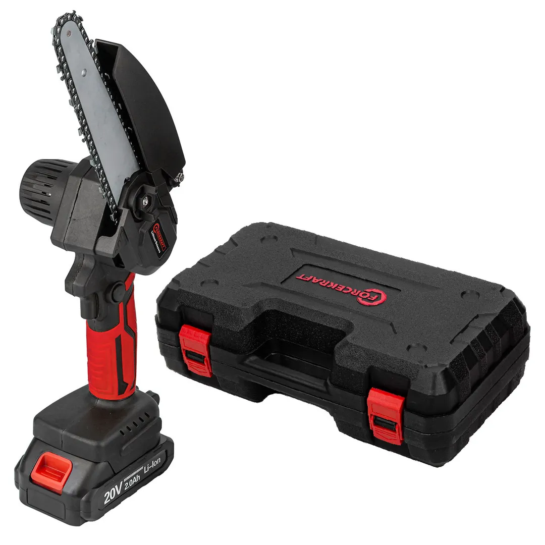 Пила цепная аккумуляторная, 1 аккумулятор Li-ion 20V, 2.0Ah ForceKraft FK-WT03156