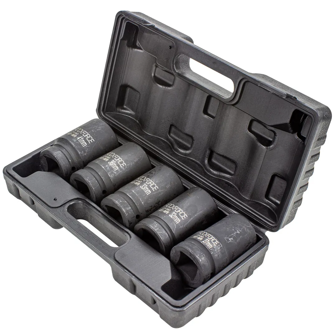 Набор головок ударных глубоких 1" 5 пр., 12-гр., 27, 32, 33, 36, 41 мм RockForce RF-8051-9MPB