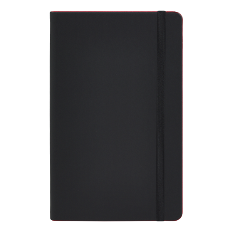 Блокнот "Black laser red", А5, 96 листов, черный, срез красный