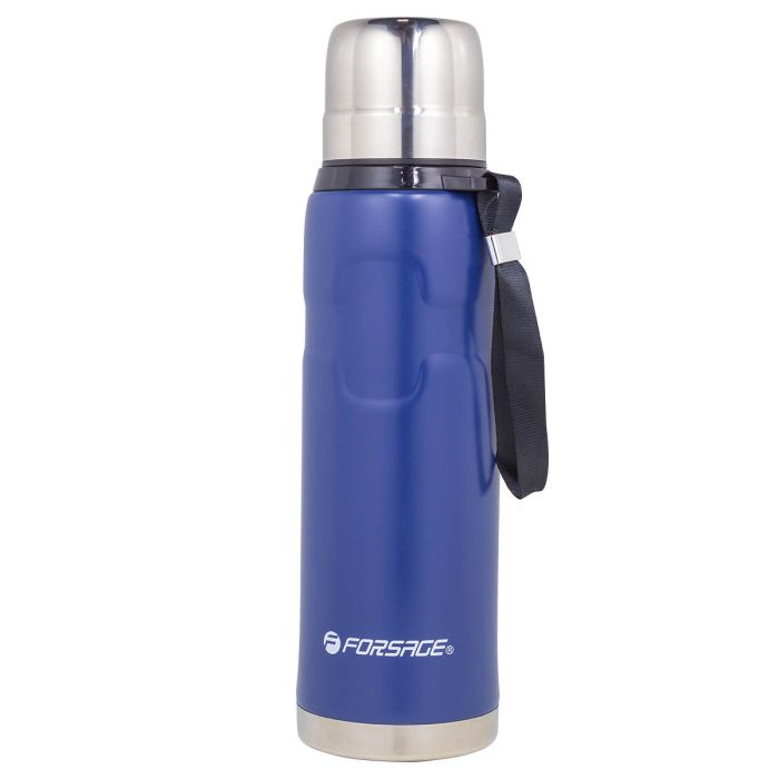 Термос для напитков 750мл, нерж.сталь, синий Forsage F-750B