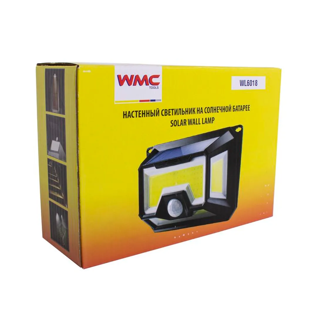 Светильник светодиодный настенный на солнечной батарее с датчиком движения, 156 светодиодов WMC TOOLS WMC-WL6018