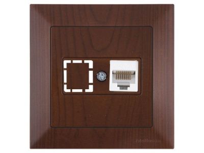 Розетка компьютерная 1xRJ45, Cat5e, скрытая, орех, DARIA, , RJ 45, 8-pin, соединения типа 568A или 568B, Mutlusan 21201360157