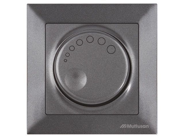 Выключатель поворотный, диммер, скрытый, винт. зажим, 1000Вт, дымчатый, DARIA, 220VAC, 100 - 1000VA, 50 Hz, IP20, Mutlusan 21204440295