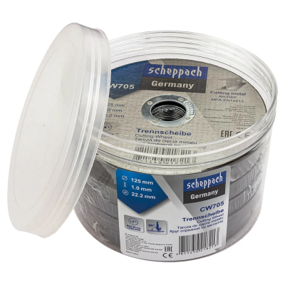 Круг отрезной по металлу 125х1.0.х22,2 мм, 50 шт Scheppach Sch-CW705[50шт к-т]