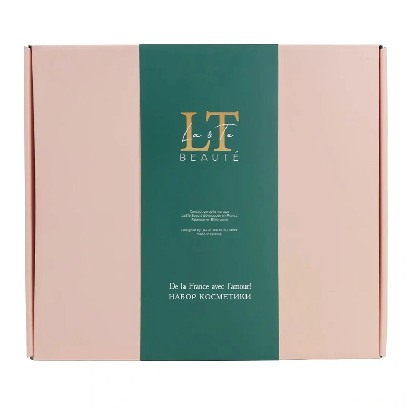 Набор, Увл, эссенция для лица, крем для рук, крем-баттер для тела, увл, патчи для кожи вокруг глаз, пенка для глуб, очищ, со скраб, гранулами, пэды-60шт+массажер La and Te beaute LT3R