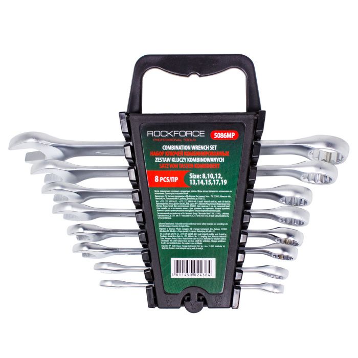 Набор ключей комбинированных 8 пр., 8, 10, 12-15, 17, 19 мм RockForce RF-5086MP