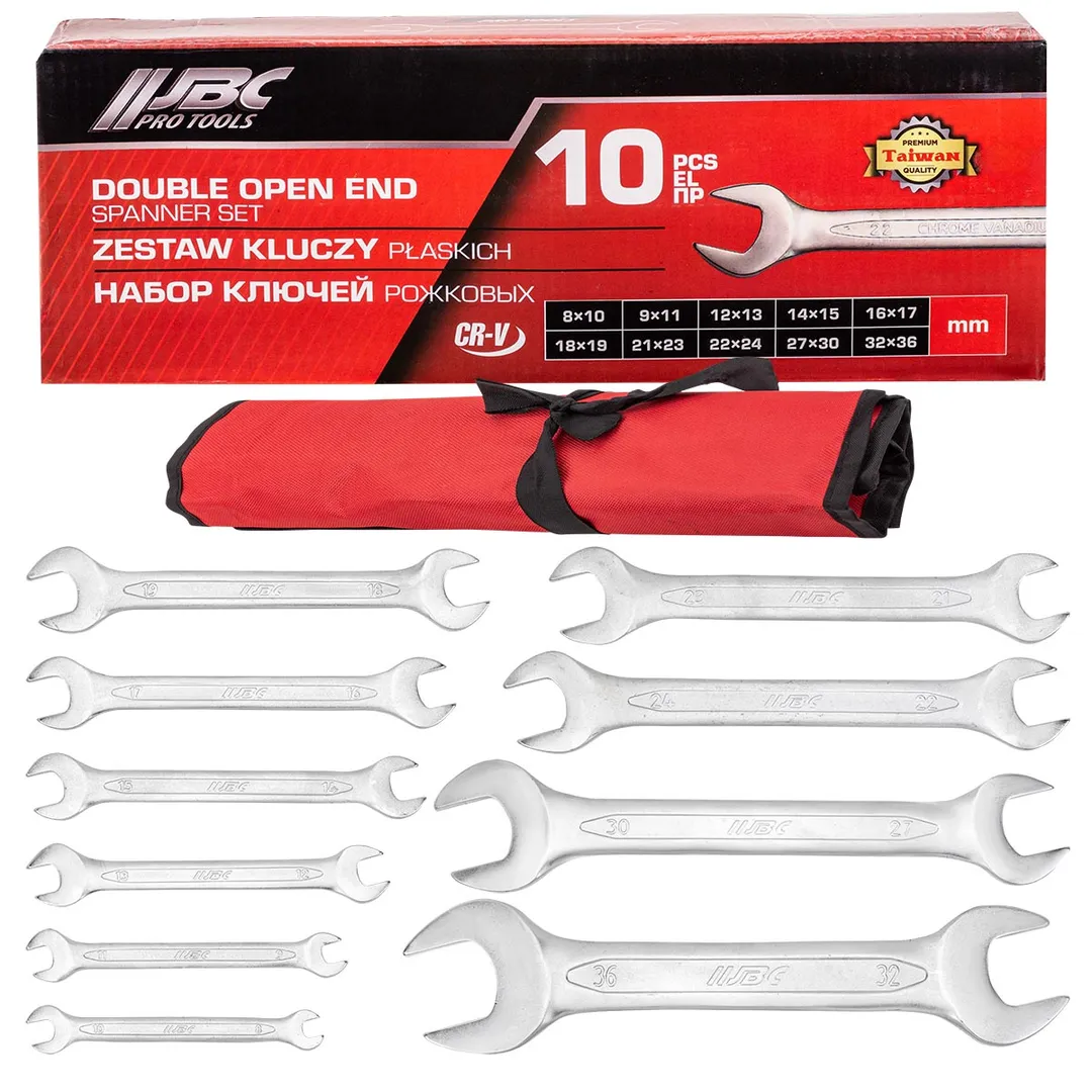 Набор ключей рожковых 10 пр 8х10-32-36 мм JBC JBC-5103P