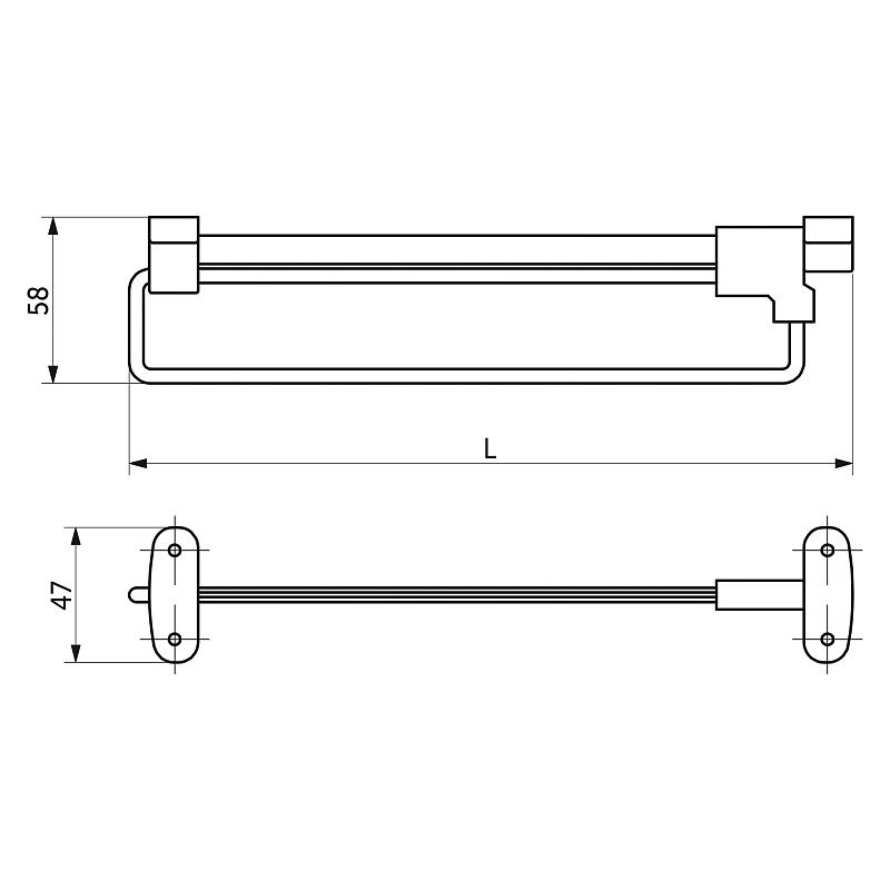 Вешалка выдвижная L-350, черный AKS 68266