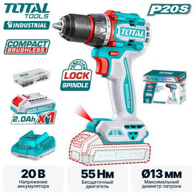 Дрель-шуруповерт TOTAL TDLI205582