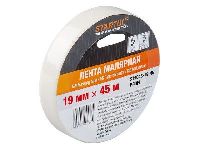 Лента малярная 19ммх45м, белая STARTUL PROFI ST9043-19-45