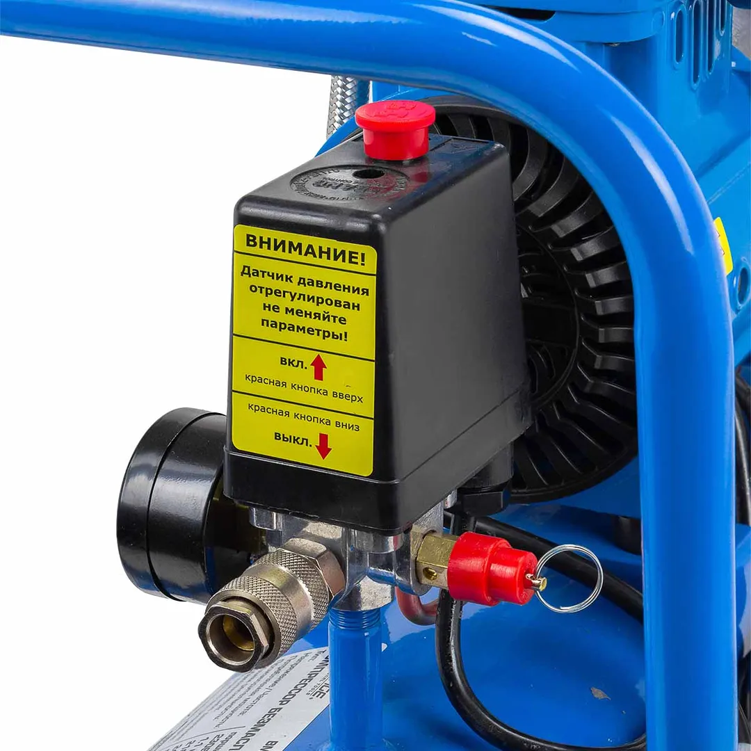 Компрессор поршневой с прямым приводом, 2 цилиндра, безмасляный, ресивер 24 л, 1.1 кВт, 8 бар, 210 л/м, 230В Forsage F-BM20/24 OIL FREE