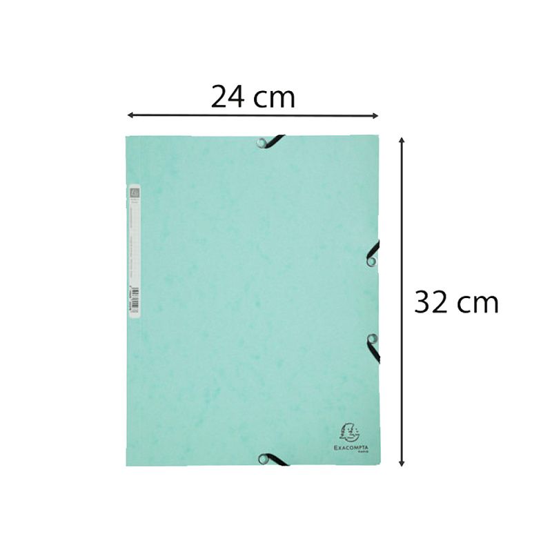 Папка на резинках "Aquarel", А4, 15 мм, картон, зеленый