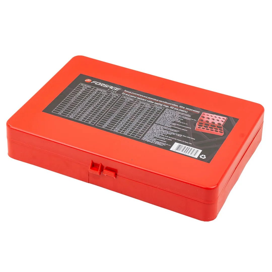 Кольца уплотнительные резиновые маслобензостойкие, 382 пр., метрические Forsage F-724