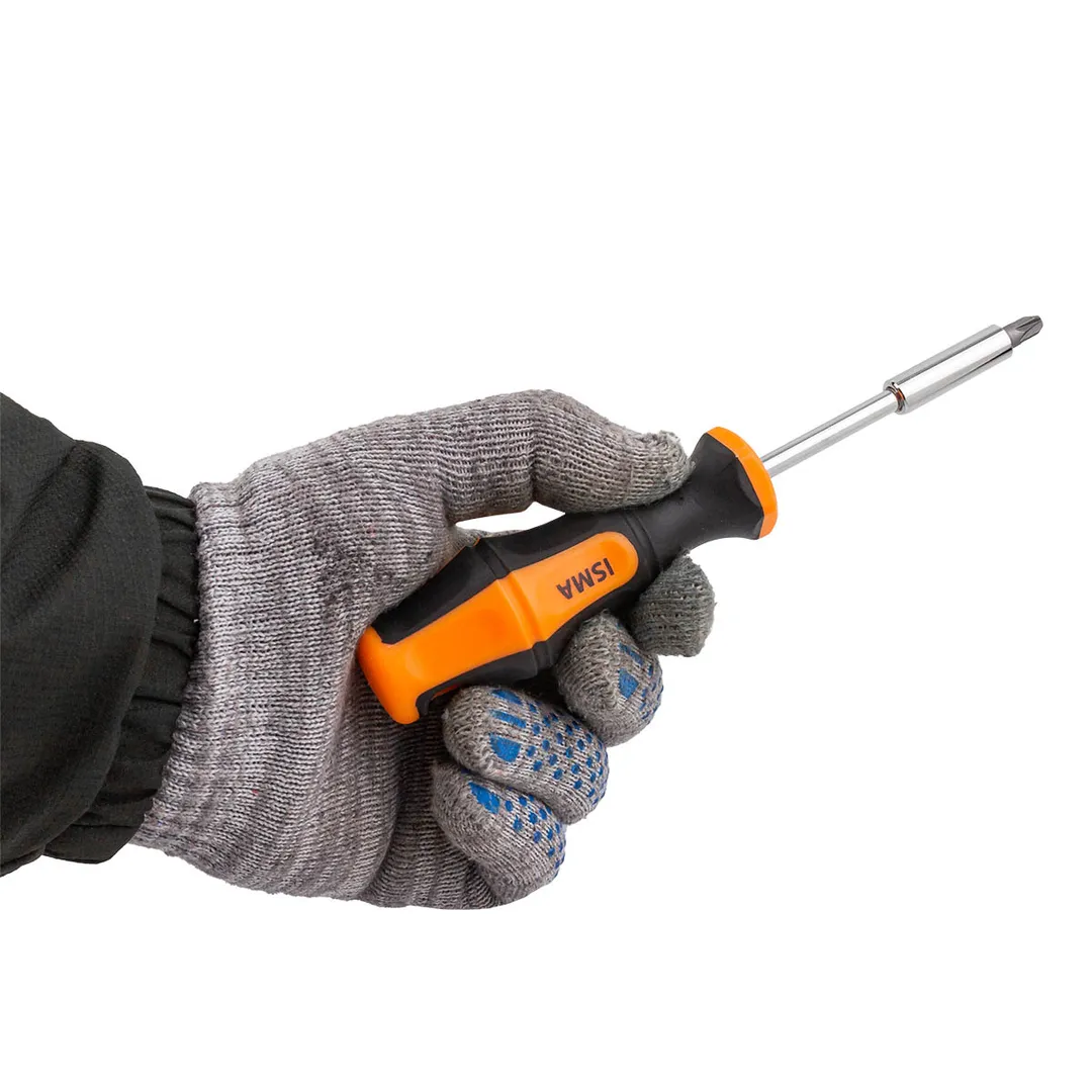 Отвертка в комплекте с битами и головками 1/4'' 58 пр. ISMA ISMA-515058