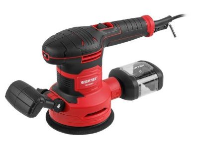 Эксцентриковая шлифмашина RS 1245 E в кор., 430 Вт, 125 мм, 7000-14000 об/мин, амплитуда колебаний 2 мм, регул. об., доп. рукоятка. WORTEX 1333395